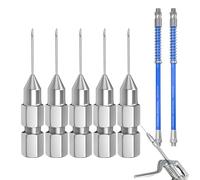 Lot de 5 aiguilles à graisser - Kit d'outils d'entretien démontables à haute résistance - Buses d'aiguilles à graisse pour espaces étroits et fentes étroites - Pour camion, camionnette, berline et