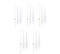Lot de 5 aiguilles d'horloge en aluminium pour réparer et fabriquer des horloges - Convient pour plusieurs styles d'horloge et une utilisation à faire soi-même (blanc)