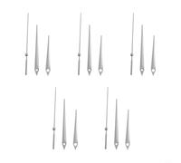 Lot de 5 aiguilles d'horloge en aluminium pour réparer et fabriquer des horloges - Convient pour plusieurs styles d'horloge et une utilisation à faire soi-même - Argenté