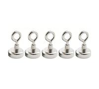 Lot de 5 aimants de pêche, aimants de terre rare en néodyme très résistants super enlever les aimants de récupération pour la pêche de récupération, D-20 mm