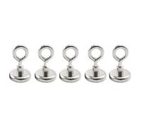 Lot de 5 aimants de pêche, aimants de terre rare en néodyme très résistants super enlever les aimants de récupération pour la pêche de récupération, D-32 mm