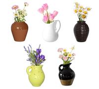Lot de 5 aimants de réfrigérateur Mignons en céramique - Mini Vase 3D pour décoration de réfrigérateur, casier de Cuisine, Bureau