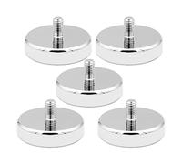 Lot de 5 aimants en néodyme de 32 mm de diamètre avec filetage M6, 35 kg de force d'adhérence, aimants ronds en néodyme avec filetage pour vis œillet ou crochet