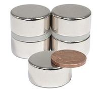 Lot de 5 aimants en néodyme N52 - Disque magnétique super plat de 20 mm de diamètre - 20 x 10 mm - Aimants en néodyme ronds - 13 kg