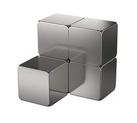 Lot de 5 aimants puissants en néodyme - Argenté - 12 x 12 x 12 mm - Force d'adhérence : env. 8,4 kg - Pour tableau blanc, tableau d'affichage, tableau magnétique, atelier