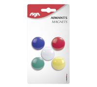 Lot De 5 Aimants Ronds Diamètre De 27 Mm - Assortiment - Sign