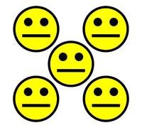 Lot de 5 aimants Smiley - 5 cm - Jaune - pour Tableau Blanc, réfrigérateurs, et Tableaux magnétiques - Emoji Magnet Smiley 5 cm Yellow