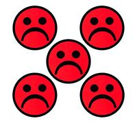 Lot de 5 aimants Smiley - 5 cm - Rouge - pour Tableau Blanc, réfrigérateurs, et Tableaux magnétiques - Emoji Magnet Smiley 5 cm Red