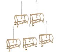 Lot de 5 aires de jeux pour oiseaux en bois pour perroquets - Centres d'activités pour oiseaux - Accessoires pour cage à oiseaux - Petit support pour oiseaux