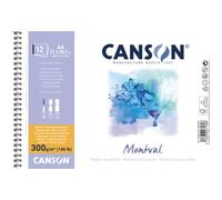 Lot de 5 Album spiralé 12 feuilles Montval® A4 300g/m², grain fin blanc naturel