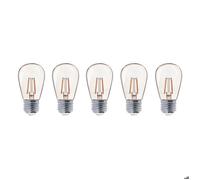 Lumisky Ampoules LED E27 Party Bulb Filament – Lot de 5, blanc chaud, H9 cm, compatible guirlande