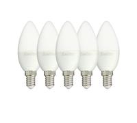 Lot De 5 Ampoules LED Flamme Culot E14 - Ampoule E14 LED Angle D'Éclairage 250° - Ampoule LED E14 5 5W Équivalant 40W - Ampoule Flamme 470 Lm - LED Ampoule Lumière Blanc Neutre - PACK5EV470FCW Xanlite