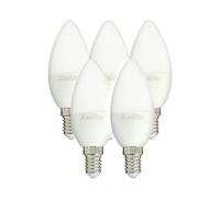 Lot De 5 Ampoules LED Flamme Culot E14 - Ampoule E14 LED Angle D'Éclairage 250°- Ampoule LED E14 5 5W Équivalant 40W - Ampoule Flamme 470 Lumens - LED Ampoule Lumière Blanc Chaud - PACK5EV470F Xanlite