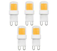 Lot de 5 ampoules LED G9 en céramique de petite taille 2 W équivalent à 20 W 25 W 28 W Capsule transparente 230 V Remplacement pour plafonnier de hotte Culot G9 bi-broches Blanc chaud 3000 K