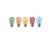 Lumisky Lot de 5 ampoules LED E27 multicolore globe compatible guirlande PARTY BULB COLOR H7cm