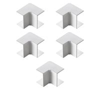 Lot de 5, angle intérieur, courbe 90°, pour mini-canalines 25 x 17 mm, blanc, en PVC, technopolymère haute résistance, mini canalines, canal pour câbles électriques, système électrique