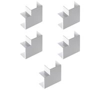 Lot de 5, angle plat, courbe 90°, pour mini-canalines 15 x 17 mm, blanc, en PVC, technopolymère haute résistance, mini canalines, canal pour câbles électriques, système électrique