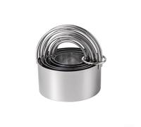 Lot de 5 anneaux de mousse en acier inoxydable pour décoration de gâteaux, fondant, biscuits, outils de précision argentés, passe au lave-vaisselle, 8 x 4 cm, 8,2 x 4 cm, pour projets de bricolage (1