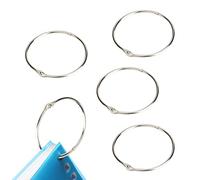 Lot de 5 anneaux de reliure en métal de 7,6 cm, faciles à ouvrir et à fermer, crochets de rideau de douche, anneaux de porte-clés circulaires à charnière pour travaux manuels, cartes, maison, école, bureau
