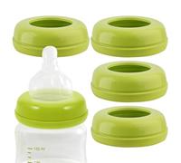 Lot de 5 anneaux de téton pour biberon anti-fuite - Accessoires de collier à vis sécurisés - Style d'alimentation moderne - Fermeture hermétique - Structure facile à tourner - Sans BPA