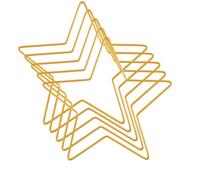 Lot de 5 anneaux en métal en forme d’étoile à cinq branches, 20cm, structure robuste pour macramé et bricolage créatif, réalisation d’attrape-rêves, couronnes décoratives, aménagements de mariage et d