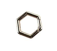 Lot de 5 Anneaux hexagonaux à Ressort ouvrables - Fermoir Porte-clés Polyvalent for Sacs à Main, Sacs à Dos et Plus Encore(Gold,20mm)