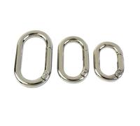 Lot de 5 Anneaux métalliques ovales à Ressort - Clips de Boucle en Alliage de Zinc Durable for Sacs à Main, Porte-clés et Accessoires de Bricolage(Silver,32mm)