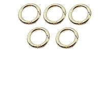 Lot de 5 anneaux ronds à ressort de 25 mm de diamètre intérieur - Boucle à ressort ronde de 2,5 cm - Porte-clés à ressort - Accessoires de bricolage - Doré