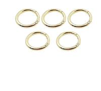Lot de 5 anneaux ronds à ressort de 35 mm de diamètre intérieur - 3,5 cm - Boucle à ressort - Porte-clés à ressort - Accessoires de bricolage - Doré