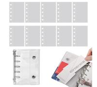 Lot de 5 anneaux transparents en PVC pour carnet de notes avec 10 feuilles - Papeterie rechargeable pour le scrapbooking, les voyages sur la route, les activités