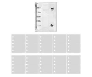 Lot de 5 anneaux transparents en PVC pour carnet de notes avec 10 feuilles - Papeterie rechargeable pour le scrapbooking, les voyages sur la route, les activités