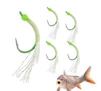 Lot de 5 appâts à hameçon lumineux - Exches de queue réfléchissante de 4,5 cm pour eaux douces, pour taureaux en plein air, eau et poissons comme perche, poisson-chat et brochet