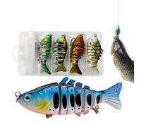 Lot de 5 appâts artificiels mobiles pour perche - Appâts de pêche à l'eau salée - Convient pour les poissons d'eau douce comme la truite, la perche, le sandre, le muscle et l'extérieur