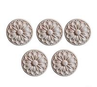 Lot de 5 appliques rondes en bois fabriquées à la main pour une métamorphose élégante de meubles