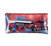 Lot de 5 articles de papeterie Spiderman pour enfants avec trousse à crayons, trousse à fermeture éclair pour écoliers, 1 crayon, 1 gomme, 1 taille-crayon et règle de 15 cm, grande trousse à crayons