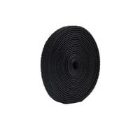 Lot de 5 attaches de câbles autocollantes réutilisables en nylon pour bureau, ordinateur, câbles de données et plantes - Outil de gestion des câbles essentiel (noir, 10 mm)