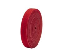 Lot de 5 attaches de câbles autocollantes réutilisables en nylon pour bureau, ordinateur, câbles de données et plantes - Outil de gestion des câbles essentiel (rouge, 10 mm)