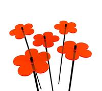 Lot de 5 attrape-soleil « Fleur » - Décoration de jardin - Avec tige oscillante de 50 cm - Cadeau de jardin lumineux - Couleur : orange