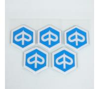 Lot De 5 Autocollant Logo Embleme Pour Scooter Piaggio 500 Mp3 2014 À 2016 62x55mm