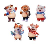 Lot de 5 autocollants 3D pour ventre de chat - Carnet de notes ennuyeux - Autocollant souple en forme d'animal - Jouet sensoriel pour bouteille d'eau, étui de téléphone, ordinateur portable, enfant