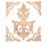 Lot de 5 autocollants en bois pour bricolage, sculpture et décoration de meubles de maison avec motifs pour portes, armoires, lits et armoires