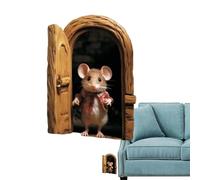 Lot de 5 autocollants en forme de trou de souris - Pour la décoration - Pour la maternelle, la chambre d'enfant, la salle de jeux, la salle de classe