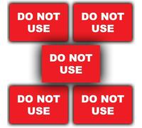 Lot de 5 autocollants en vinyle « Do Not Use » - 80 mm x 50 mm