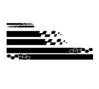 Lot de 5 autocollants en vinyle pour côté de voiture - Rayures noires de course - Pour décoration de véhicule - Style sport - Autocollants graphiques imperméables