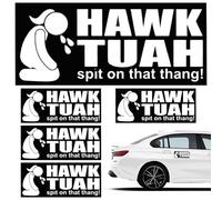 Lot de 5 autocollants Hawk Tuah, Hawk Tuah, Spit on That Thing, imperméables, drôles Spit on That Thang Car, autocollants en vinyle de qualité supérieure pour fenêtre de voiture, pare-chocs,