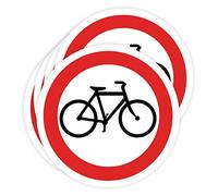 Lot de 5 autocollants interdits de 14 cm pour panneau de travail industriel (14 cm, étape de vélo)