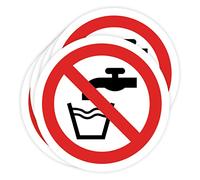Lot de 5 autocollants interdits de 5 cm (5 cm, eau non potable)