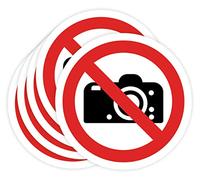 Lot de 5 autocollants interdits de 5 cm Panneau interdiction de signal de travail industriel (5 cm, prendre des photos)