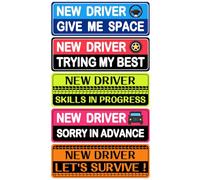 Lot de 5 autocollants magnétiques pour voiture, autocollants pour débutants, pour garder vos distances, joli panneau de sécurité amovible pour conducteurs débutants et étudiants.