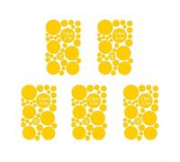 Lot de 5 autocollants muraux à pois pour une application facile dans les espaces des enfants (cercle jaune)